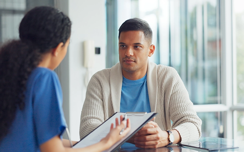 consultation between a man and a woman